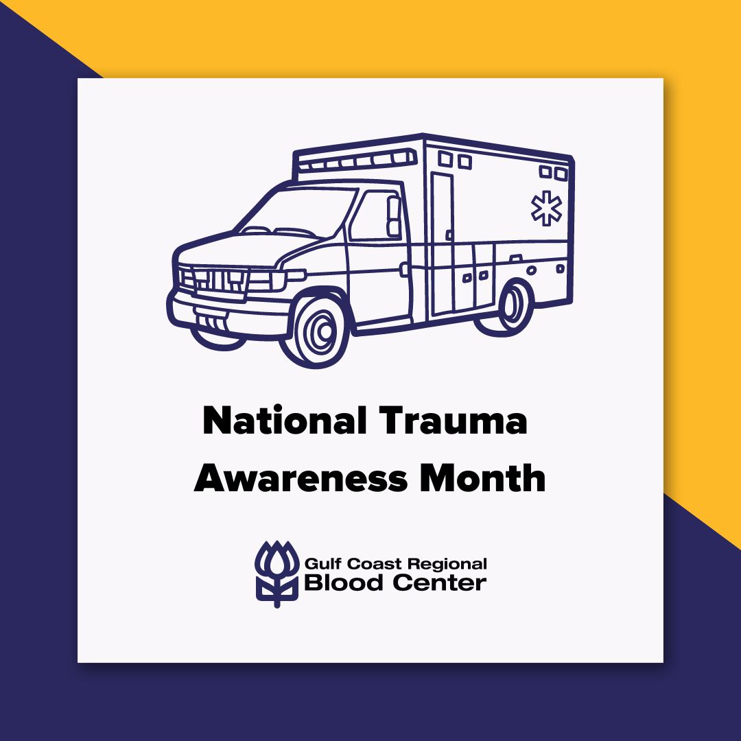 May is National Trauma Awareness Month. Blood donations are crucial in stabilizing trauma patients and improving survival rates. Let's make sure there's always enough blood on hand to meet the need! Schedule an appointment to donate at giveblood.org.