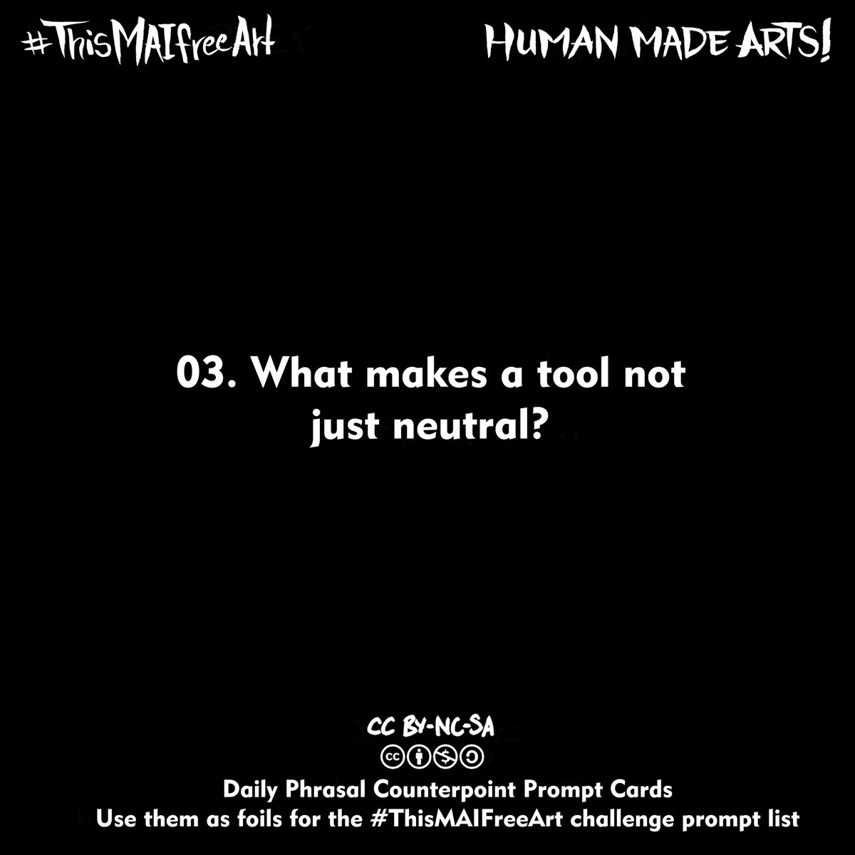 Day 3 of #ThisMAIfreeArt the #HumanMadeArts challenge to talk about AI AND celebrate Human Made Arts! Prompt is 'Show the process' and counter prompt is 'What makes a tool not just neutral?'.
Wrote this out this morning+came upset a page grid so I can draw it up after work. #noai