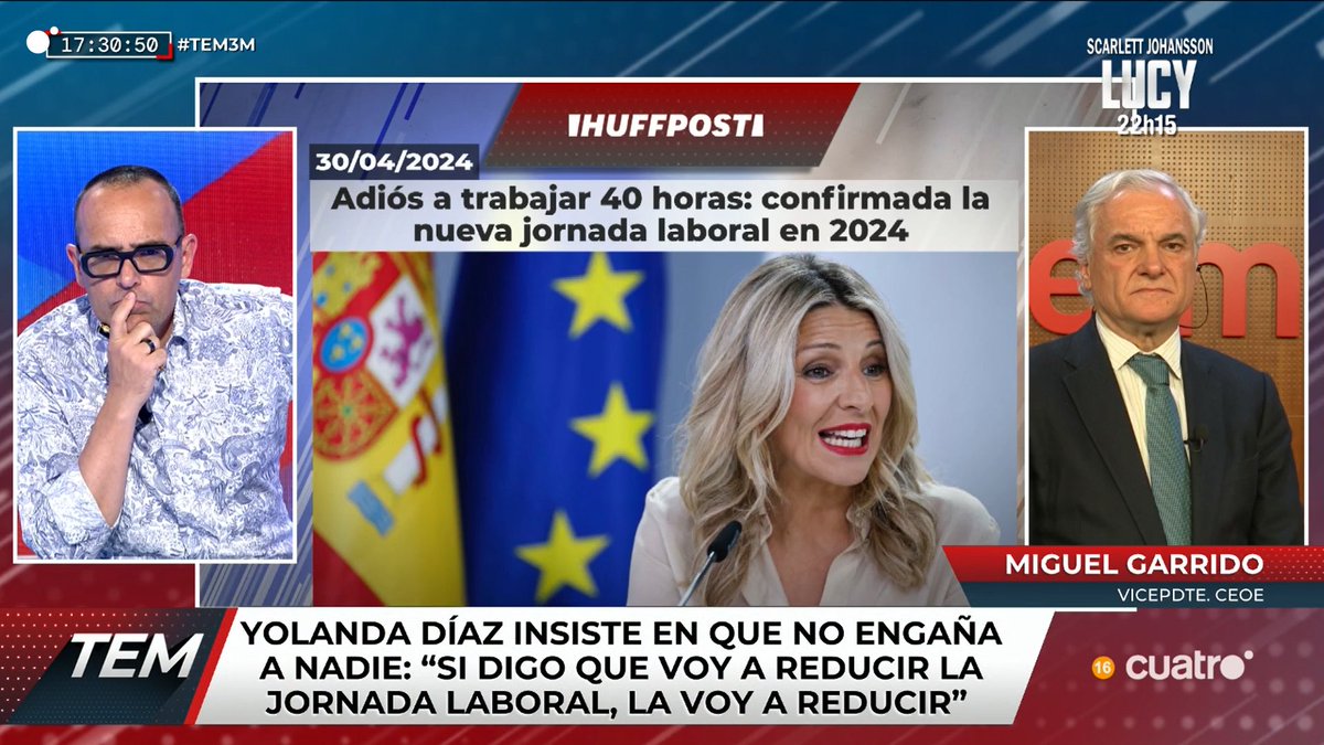 Yolanda Díaz insiste en que no engaña a nadie: 'Si digo que voy a reducir la jornada laboral, la voy a reducir' cuatro.com/en-directo/ #TEM3M