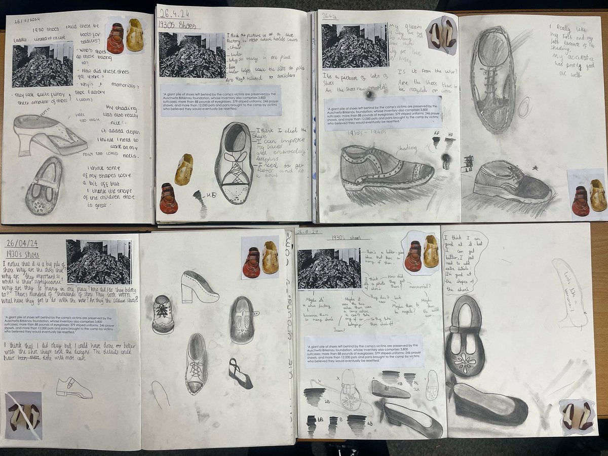 We have started our work on WW2. We have been drawing shoes from 1940s #primaryrocks