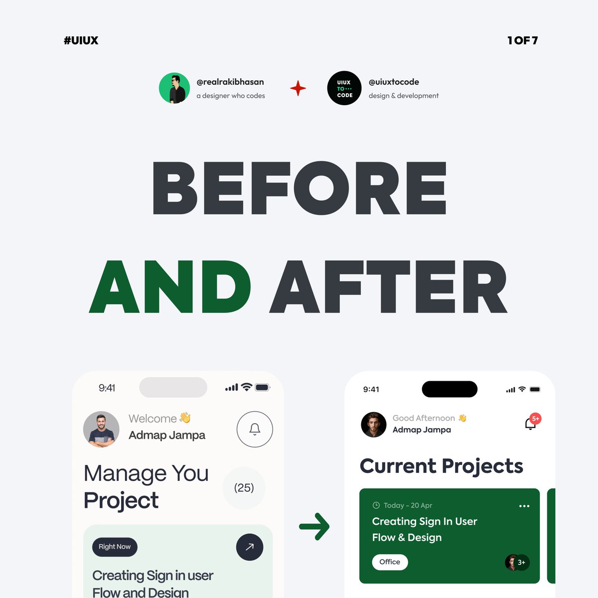 Before and after implementing UX into an existing design!    

Say Hello 👋 
zaap.bio/realrakibhasan 

Stay tuned for daily design-related resources 🤝

#ui #ux #uxdesign #uidesign #learnui #learnux #redesignchallenge #abtesting #realrakibhasan #uiuxtocode