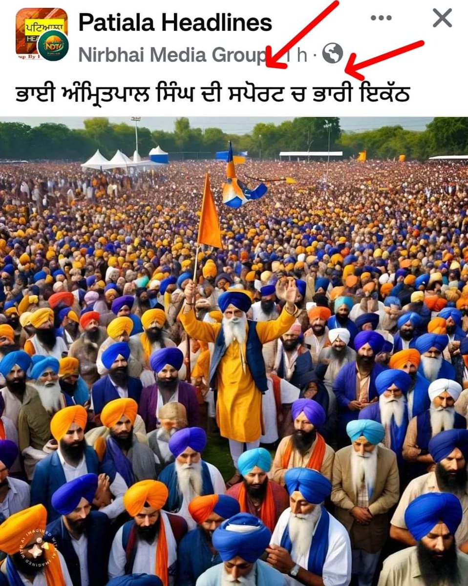 To show public support for Khalistani Amritpal Singh (Lok Sabha elections), his sycophants have to resort to AI generated images 😂😂