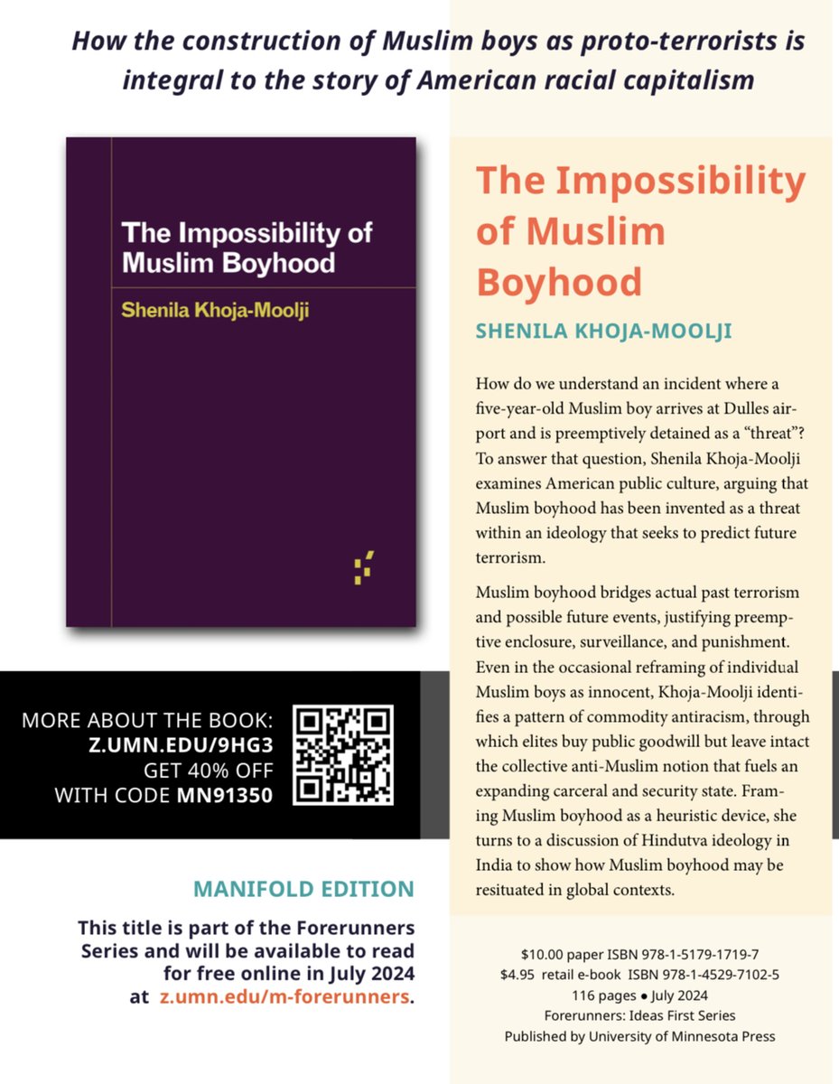 My publisher is ready to send out advance copies of 'The Impossibility of Muslim Boyhood' to folks who can write a review for an academic journal. Please reach out and I will put you in touch! email me sk2285 at georgetown.edu