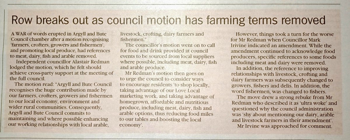 Why are the council administration including my fellow ward 2 councillors so shy about mentioning our dairy, arable and livestock farmers in their amendment? They may hope that we forget this insult to our farmers but we won't. #backourfarmers #backourcrofters #backourfishermen