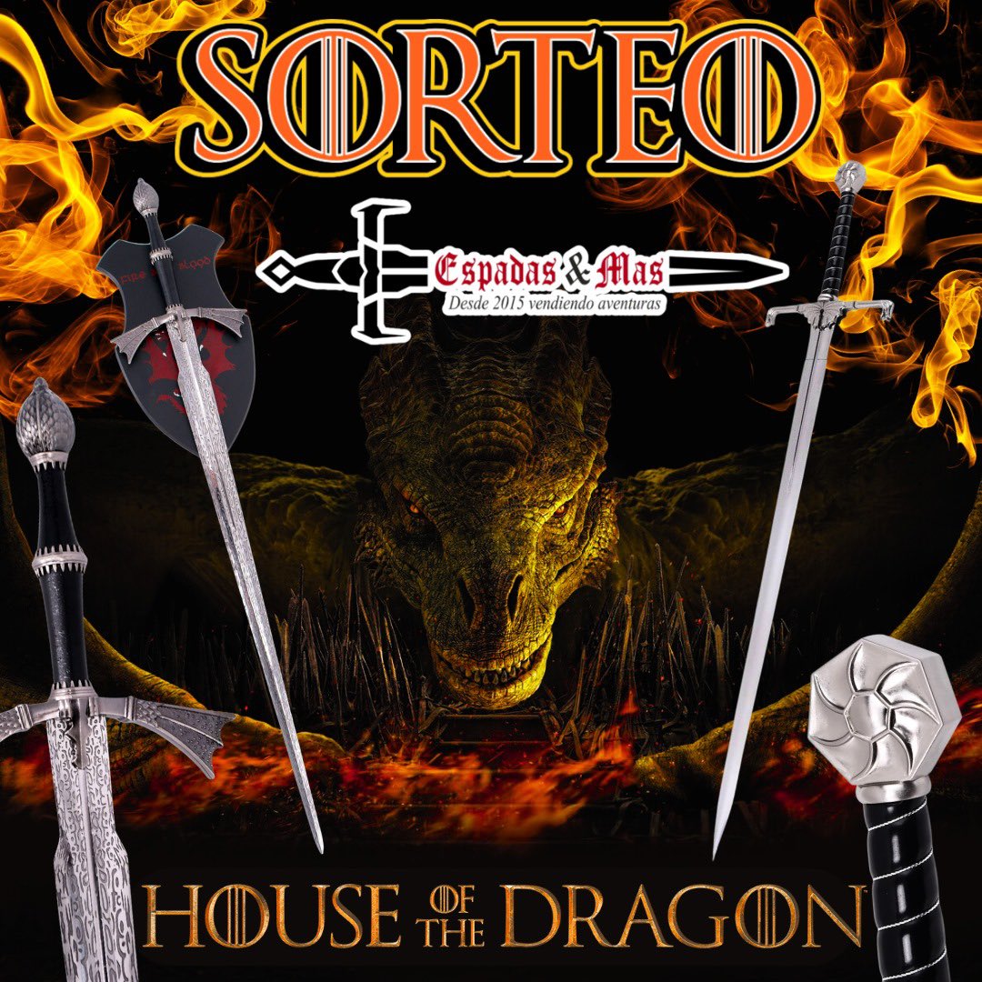 King Targaryen 🐉 (@kingtargaryenn) on Twitter photo 🎁 SORTEO🎁
‘HERMANA OSCURA’ Y ‘FUEGO OSCURO: ESPADAS DE DAEMON Y VISERYS en #HouseOfTheDragon 🔥
Valoradas en 200€!
ENVIO INTERNACIONAL🚨
Para participar:
• Seguir a <a href="/espadasymas/">Espadas Y Más</a> y <a href="/KingTargaryenn/">King Targaryen 🐉</a>
• Mencionar a 2 personas
• Dar Rt
10 de Mayo se anuncia ganador. SUERTE! 🎁 SORTEO🎁
‘HERMANA OSCURA’ Y ‘FUEGO OSCURO: ESPADAS DE DAEMON Y VISERYS en #HouseOfTheDragon 🔥
Valoradas en 200€!
ENVIO INTERNACIONAL🚨
Para participar:
• Seguir a <a href="/espadasymas/">Espadas Y Más</a> y <a href="/KingTargaryenn/">King Targaryen 🐉</a>
• Mencionar a 2 personas
• Dar Rt
10 de Mayo se anuncia ganador. SUERTE!