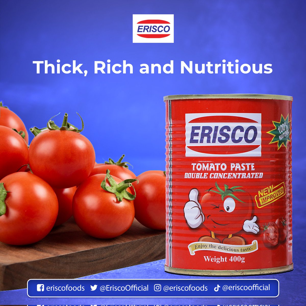 Erisco Tomato Paste: Thick, Rich, Nutritious, and irresistibly delicious. #EriscoFoods #foodlover