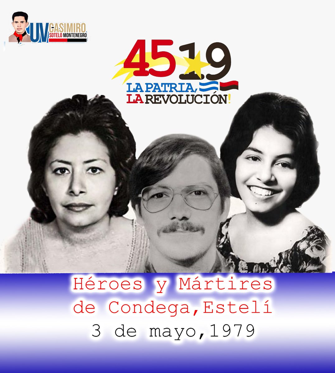 En horas de la madrugada del 3 de mayo de 1979, dos familas fueron ultimadas por sicarios enviados por el dictador Anastasio Somoza, ambas familias colaboraban con el #FSLN #Nicaragua #SoberaníaYDignidadNacional #4519LaPatriaLaRevolución #SomosUNCSM