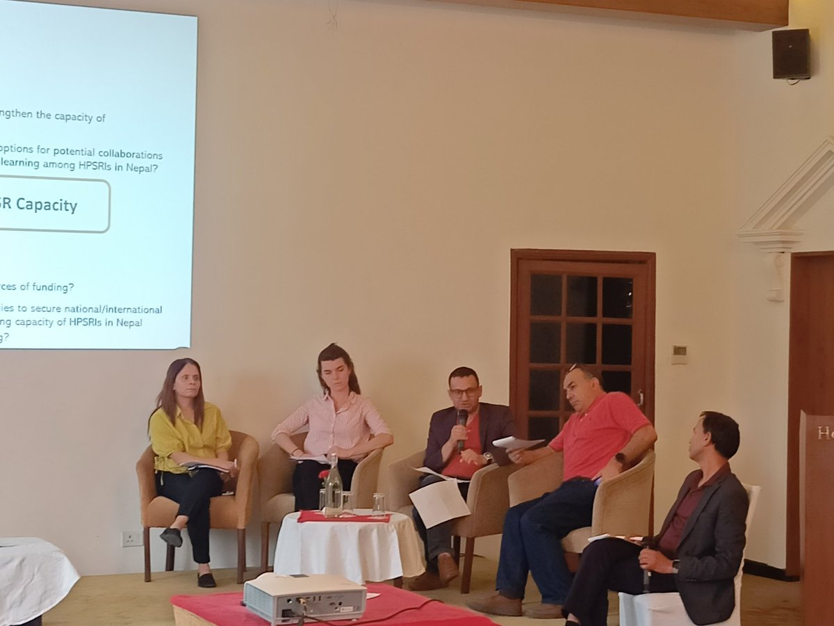 HERDIntl's tweet photo. How to improve Health Policy & System Research environment in Nepal?
@dkarki from #FCDO suggests- Setting right questions, generating evidence in policy priority area, tailoring findings to the audience and increasing investing in research is pertinent. #HPSRIs #Nepal https://t.co/KIr8aV4qGp