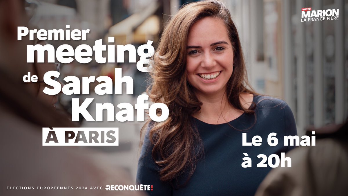 Je vous donne rendez-vous lundi 6 mai à Paris pour mon premier meeting à vos côtés. Inscrivez-vous : my.weezevent.com/premier-meetin…