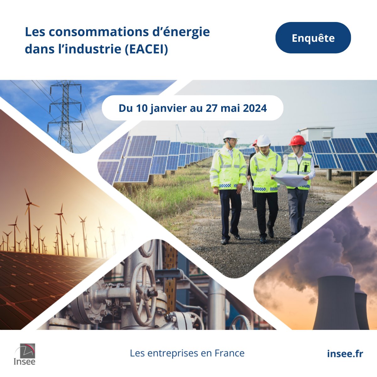 #Enquête #Énergie 🔎 | Vous pouvez encore répondre à l’enquête annuelle sur les consommations d’énergie dans l’#industrie. Elle fournira les quantités consommées par type d'énergie, les coûts, et la répartition par usage de chaque énergie utilisée 👉 insee.fr/fr/statistique…