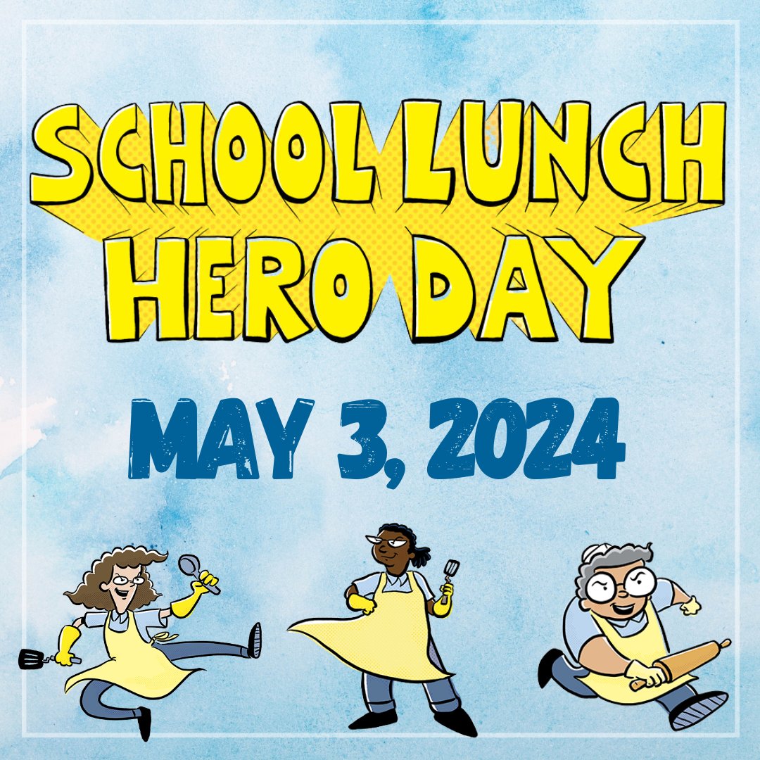 May 3rd marks the 12th Annual School Lunch Hero Day! We celebrate our school nutrition superheroes who make a difference in the lives of our #goldeneagles by keeping them fueled with delicious and nutritious meals! We love our CNP Team! #thankyouCNP #schoollunchheroes