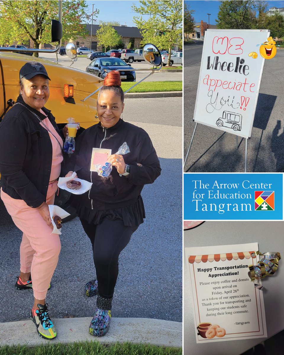Tangram students and staff celebrated our bus drivers and aides with breakfast and handwritten notes. 🚍️ A big shout out to the bus drivers and aides who make sure our students get to school safely and on time every day. 🙏 #TogetherKidsWin #Education #Maryland #BusDrivers