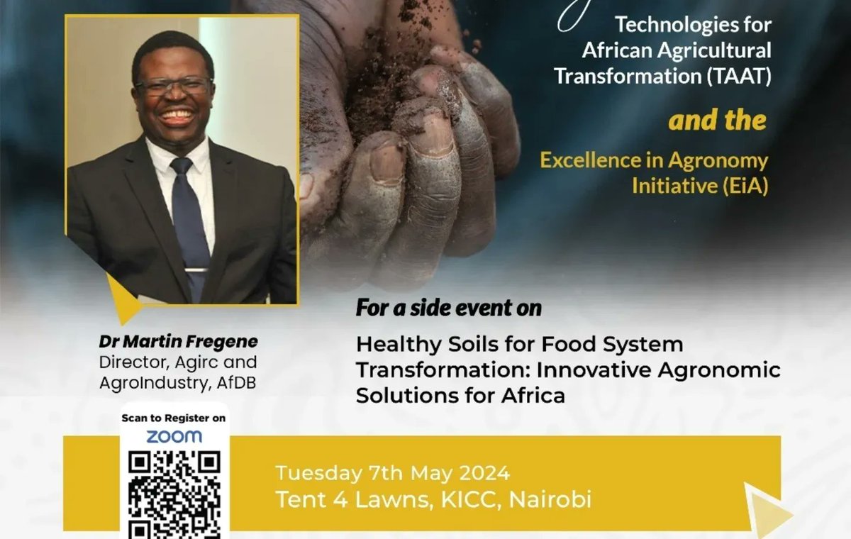 🌍Meet our Keynote speaker and #TAAT champion, Dr @mfregene77 , Director, Agriculture and Agroindustry, @AfDB_Group. He will be talking about #partnerships, funding for development, #soils, agricultural #technologies, and #agronomic practices that go with it. It will be both a…