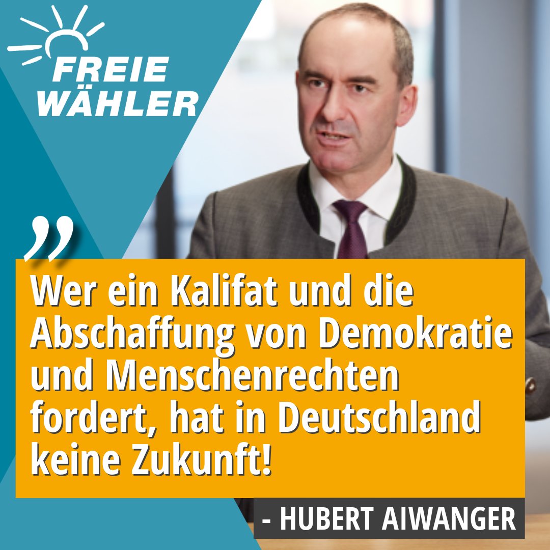 ❗️ 'Eine verfassungsfeindliche Kundgebung zur Abschaffung von Demokratie und Menschenrechten wie in #Hamburg von #Islamisten, die ein #Kalifat fordern, gehört sofort aufgelöst, die Personalien der Teilnehmer festgestellt und diese nach Möglichkeit abgeschoben.' 🗣️ @HubertAiwanger