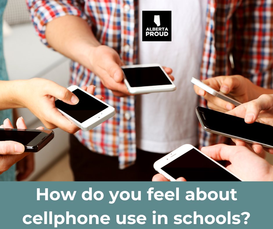 Today is the deadline to let the Alberta government know your thoughts on cellphone use in schools. Our friends at the Alberta Parents' Union are asking those of you who didn't take part in their survey still do the government one (link in comments). #albertaproud