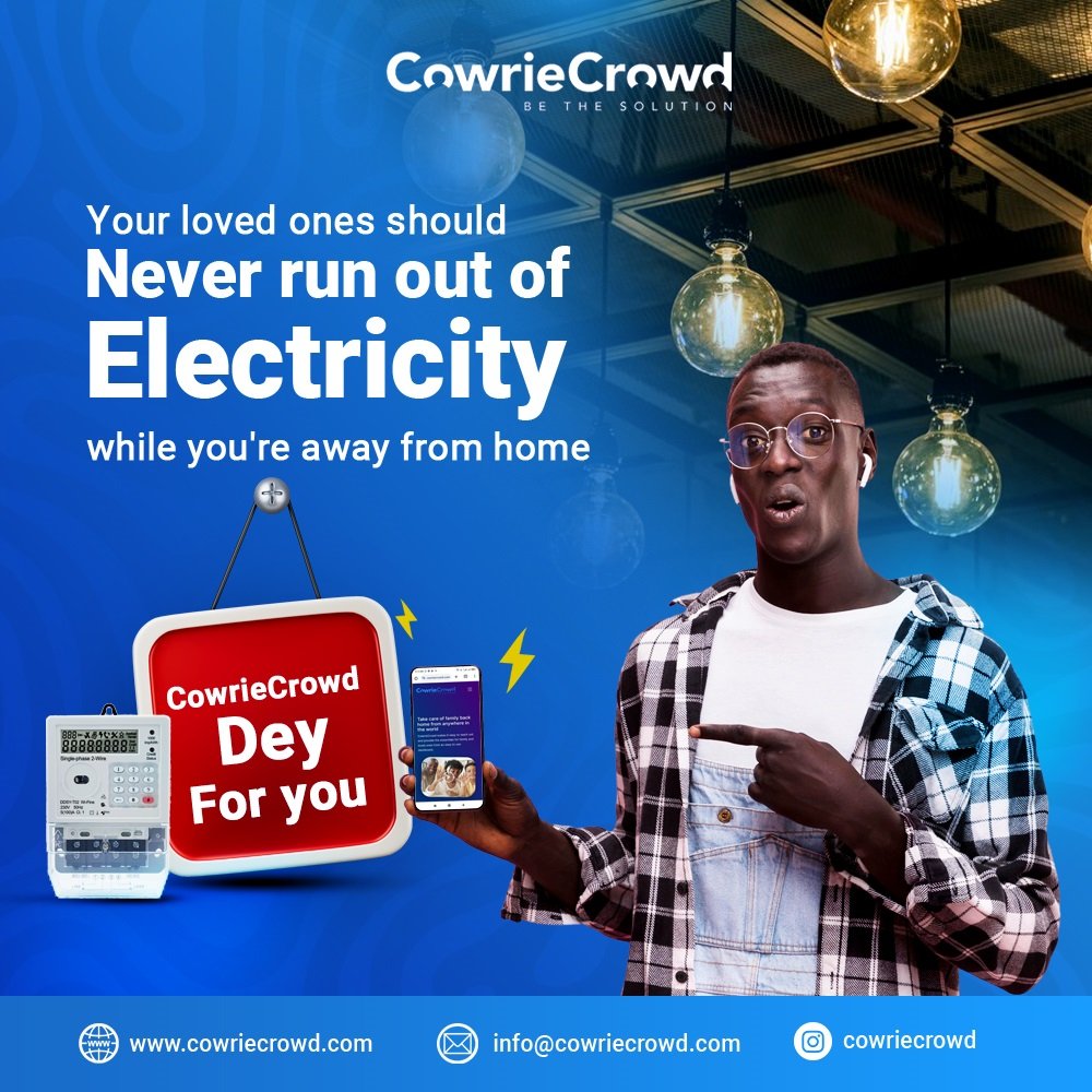 Hey family abroad! With CowrieCrowd, you can now buy electricity for our loved ones in Nigeria directly and securely. Let's light up lives together! 

#BusinessInnovation #Nigeriatiktok #Commission #London #un
