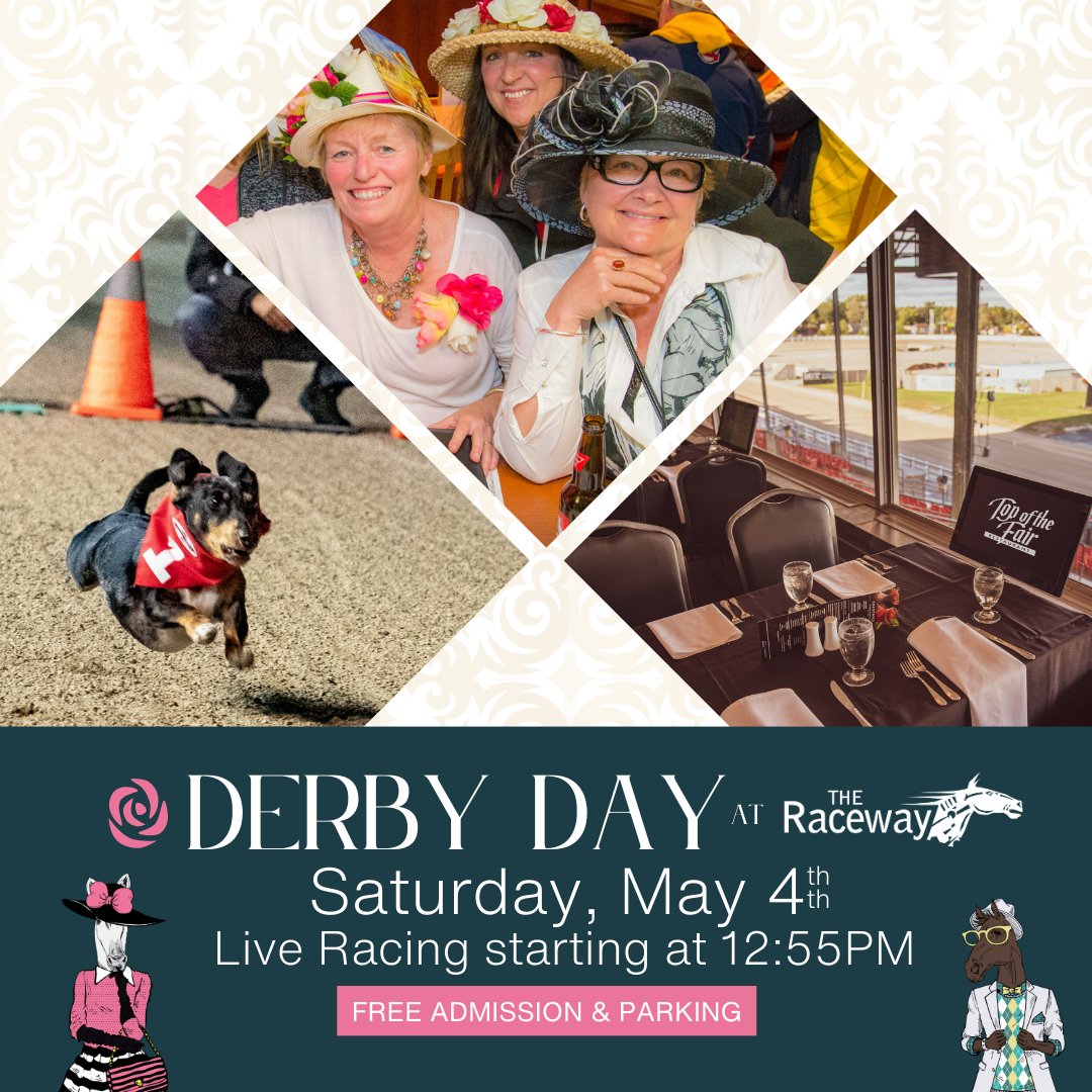 TOMORROW IS DERBY DAY #LDNONT!

Join us for a fantastic line up of fun, including live racing, a Best Hat Contest, An all you can 'graze' Southern cuisine buffet, and the Dachshund Derby- #WienerDog Racing!

Book your table at topofthefair.com or join us in the grandstand!