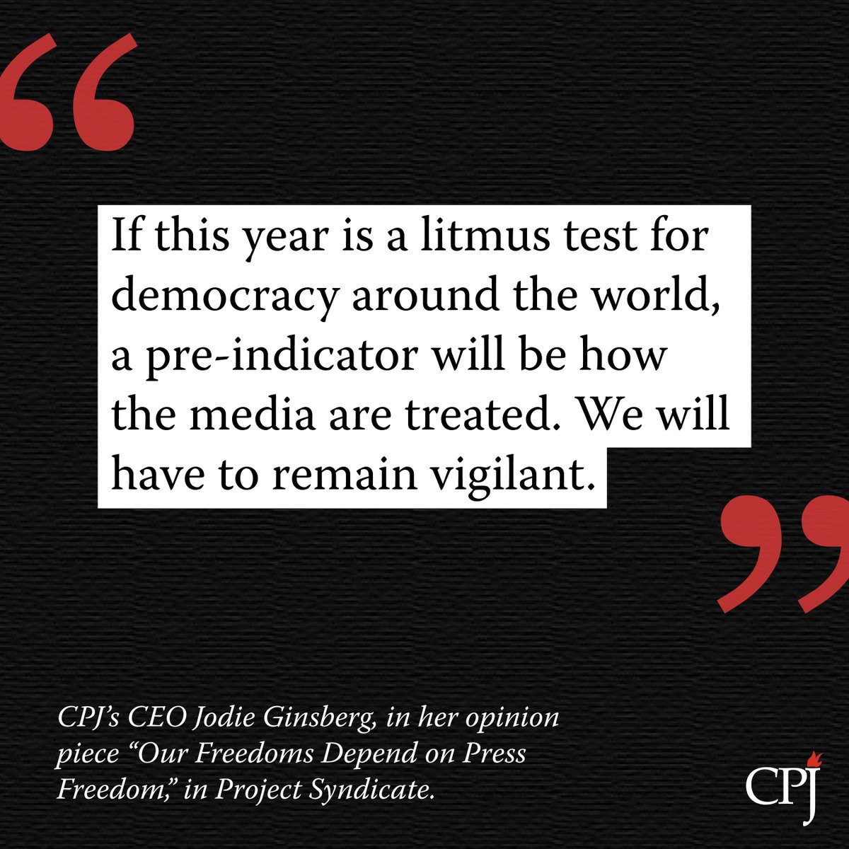 Today we mark #WorldPressFreedomDay as attacks on the media are rising. Our freedoms depend on #PressFreedom, CPJ’s @jodieginsberg wrote in @ProSyn: project-syndicate.org/commentary/att… A world without journalism is a world without truth. 🧵 More of our activities marking #WPFD ⬇️