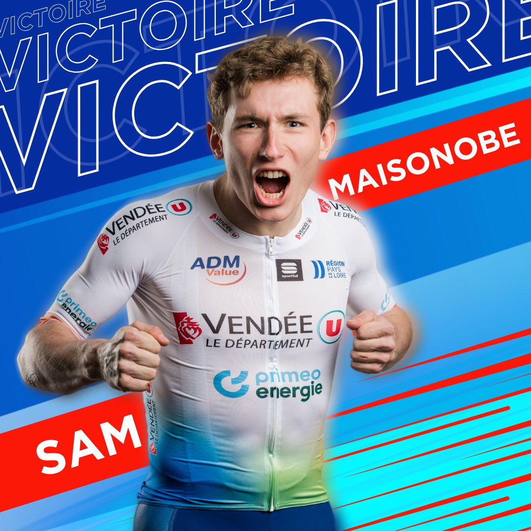 Vendee_U's tweet image. 𝗩𝗜𝗖𝗧𝗢𝗜𝗥𝗘 🤯🤯

Sam Maisonobe S'IMPOSE EN SOLITAIRE sur cette 3e étape de la @RondeIsard 😍

Après avoir lancé les hostilités à 40km de l'arrivée, Sam est parvenu à ressortir à 15 kilomètres du terme et a résisté au groupe de contre⚡️

@SamMaisonobe 🫡👏