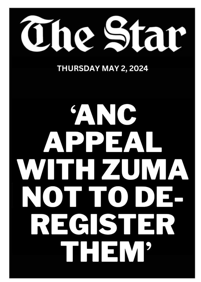 President Zuma must just reregister the sellout party kuvele kuneke umsunu.🤭