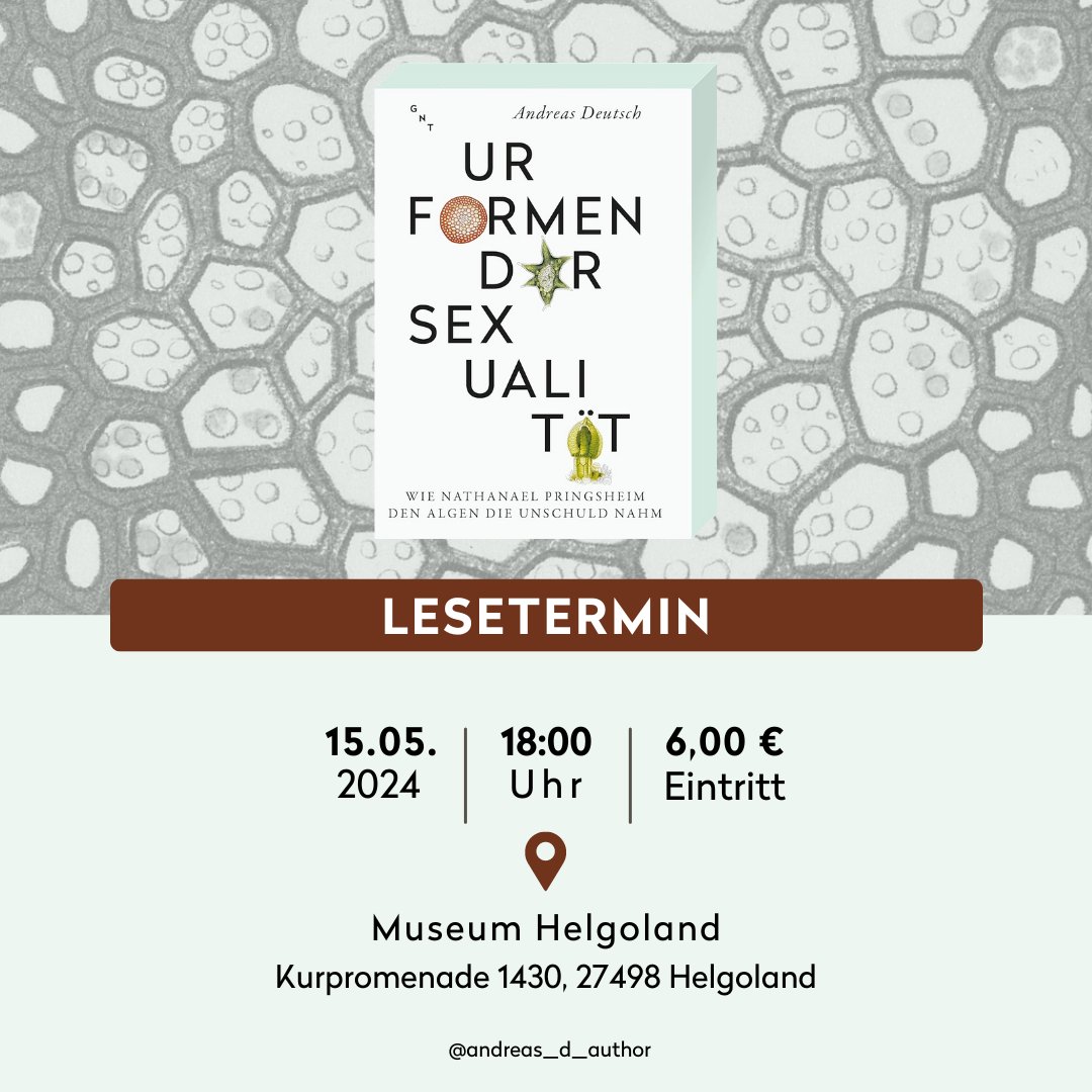 Ich freue mich, "Urformen  der Sexualität"  auf Helgoland vorzustellen. Die Insel  ist  für ihre spektakuläre Natur bekannt  und war  Gründungsstätte  des ersten deutschen Meeresbiologischen Instituts.  #Helgoland #Algen #Meeresbiologie #NathanaelPringsheim