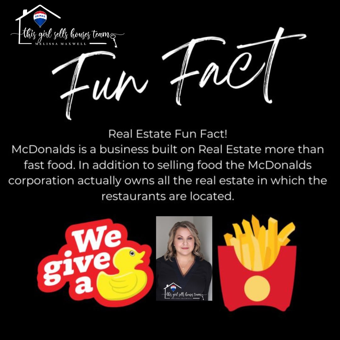 🏡 Did you know? 🏡 Fun Fact Friday!
#FunFactFriday #ThisGirlSellsHouses 🏠💼
#ThisGirlSellsOhioAndKY
#ThisGirlSellsHousesTeam
#ReferYourGirl
#experiencematters
#mcdonalds
#realestate