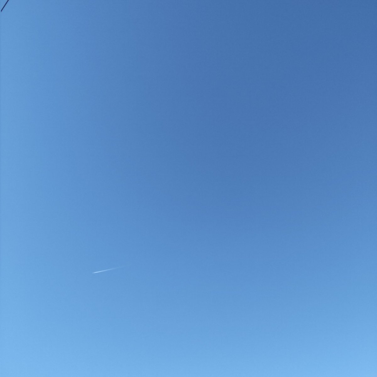 空がキレイ✨でひこうき雲✈️☁も
空のみの写真を撮ったつもりが電線も撮ってて残念な写真💦
でも、せっかく撮ったので📸