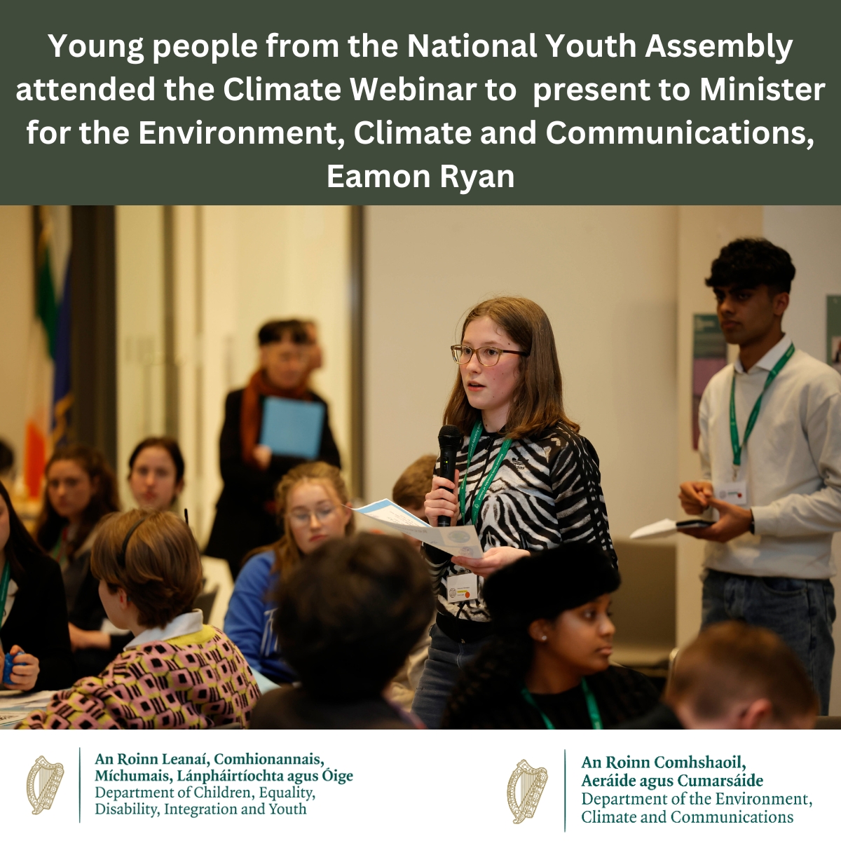 Young people from across Ireland attended the National Youth Assembly on Climate Webinar to make recommendations directly to Minister Ryan on the #ClimateActionPlan and have their voices heard on #ClimateActionIRL #YouthAssemblyIRL