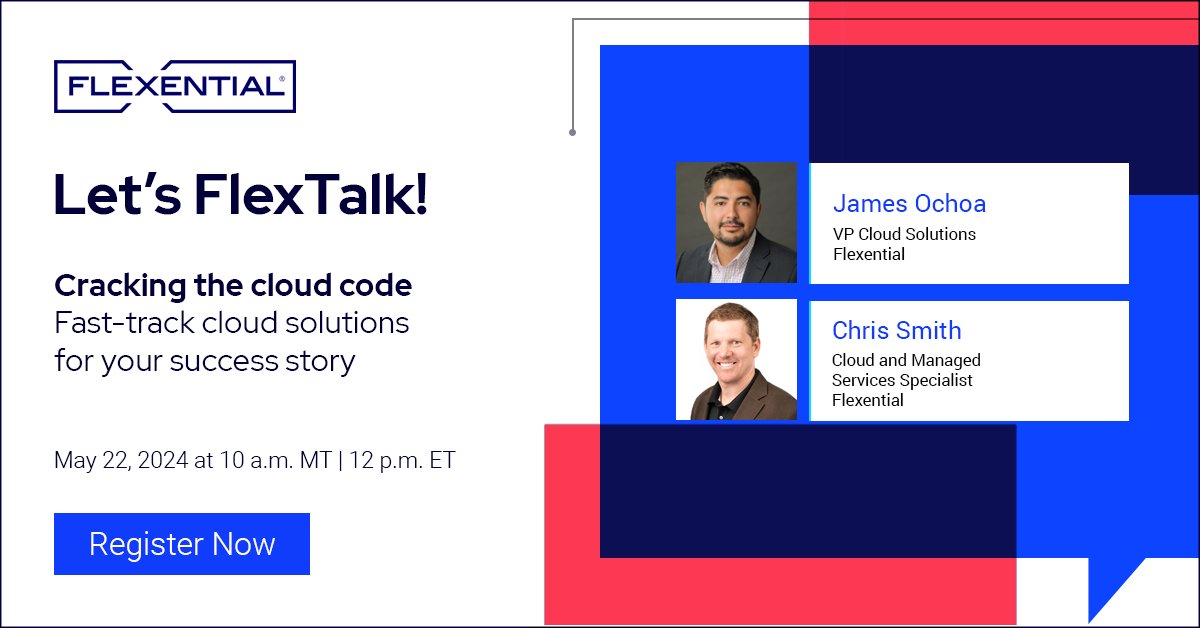 Elevate your cloud strategy! Join our FlexTalk on May 22! Explore the latest in cloud tech and unlock new efficiencies in your operations. 

Don't miss our Fast-Track Cloud Workshop. Register now: flxn.tl/4dq5YUL

#CloudSolutions #ITTransformation