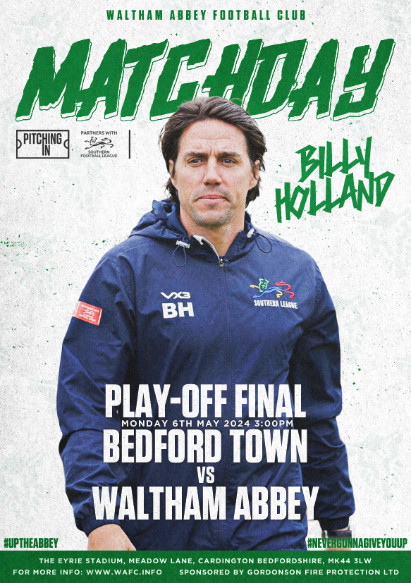 💚⚽️MATCHDAY⚽️💚

🆚: @BedfordTown 
🏆: @SouthernLeague1 (PLAY-OFF FINAL)
⏰: 3:00pm
🏟️: The Eyrie Stadium, MK44 3LW

#UpTheAbbey #NeverGonnaGiveYouUp💚🩶💚