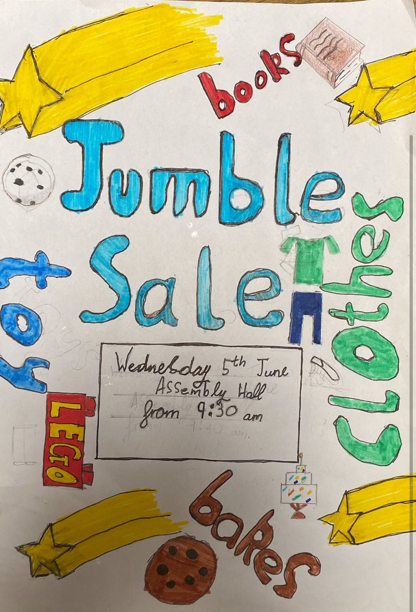 A date for the diary 📔 Don’t miss out on our Jumble Sale on Wednesday 5th June at 9:30am in our Assembly Hall