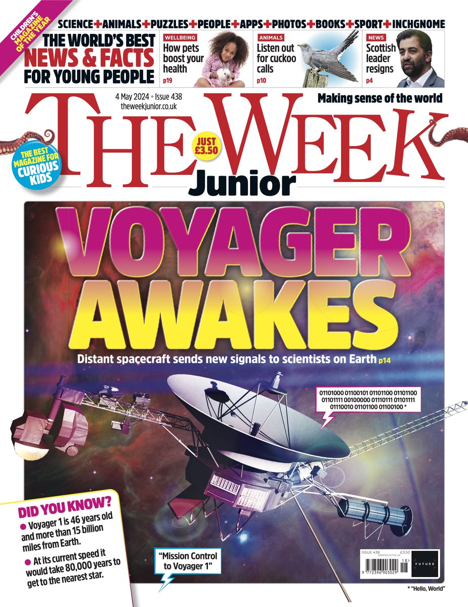 In the latest edition of The Week Junior, your children can: 🛰 Learn about the faraway spacecraft that has finally phoned home. #Voyager1 🚇 Dive into a feature marking the 30th anniversary of the #ChannelTunnel. 🌊 Get stuck into a story on coastal mud. Out now.