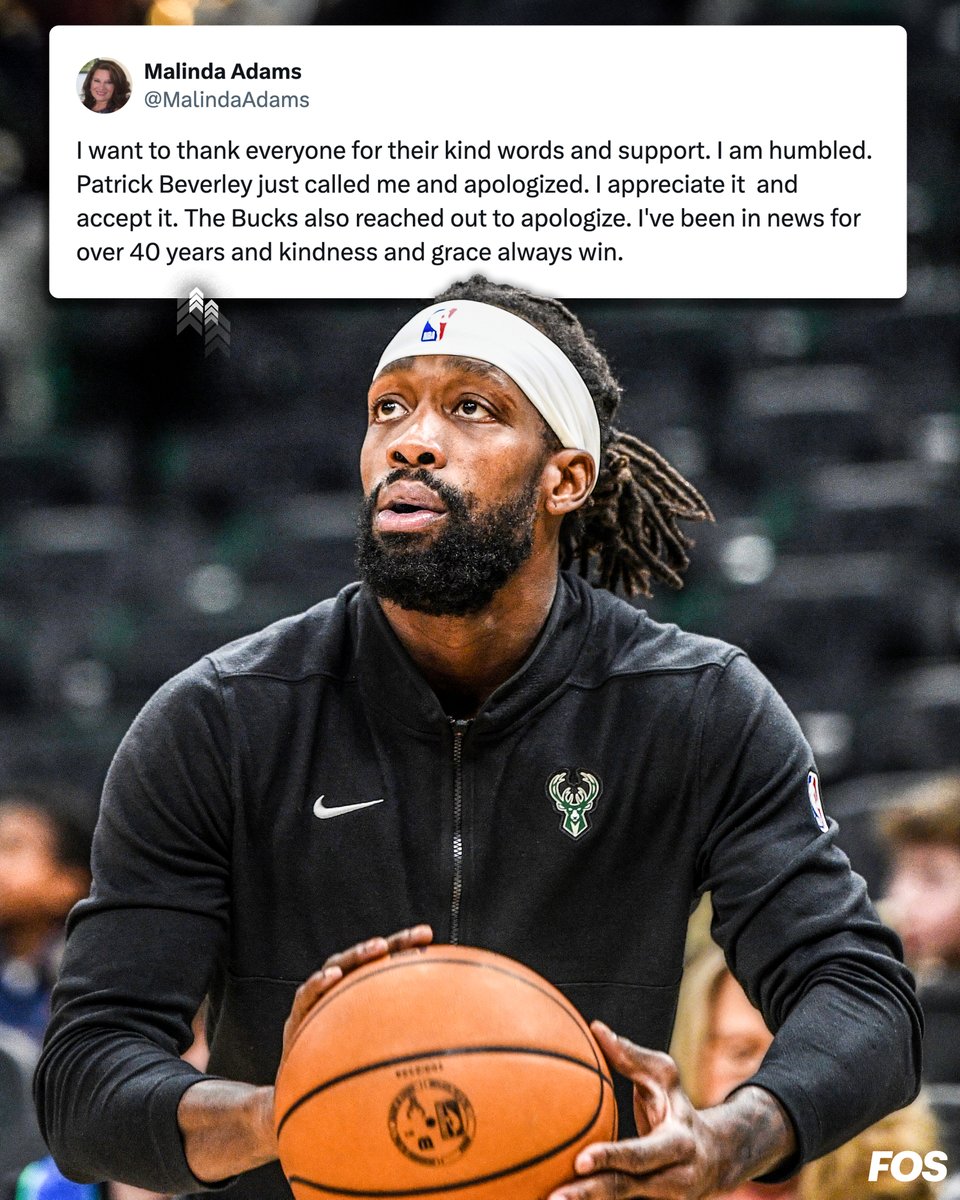 ESPN producer Malinda Adams says both Patrick Beverley and the Milwaukee Bucks have called her to apologize. Pat Bev refused to let Adams interview him last night because she didn't subscribe to his podcast.