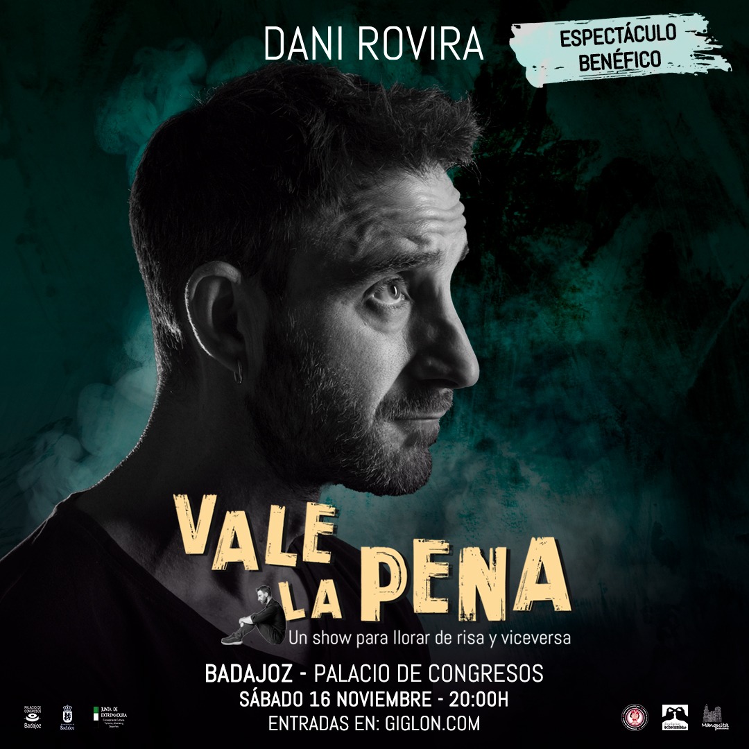 ¡Nos vemos en Badajoz! Nuestro cofundador @DANIROVIRA llega con ‘Vale la pena’, su nuevo espectáculo. El beneficio íntegro será para @MiPrincesaRett. Lo vamos a pasar genial. 🙌 ¿Te apetece acompañarnos? Ya puedes comprar tu entrada 👉ochotumbao.org/causa/dani-rov… #Ochotumbao