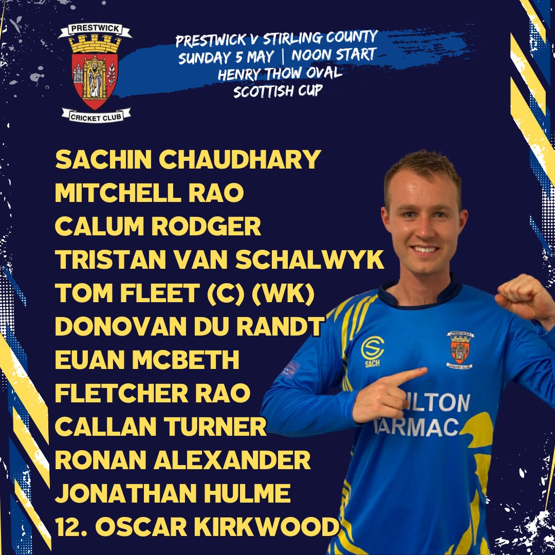 Pwick_Cricket's tweet photo. 🏏 TEAM NEWS

We have 3 matches coming up this weekend to kick off the competitive season with team news and start times below. 

Saturday: Prestwick v West of Scotland
Saturday: Albert Park v St Ninians
Sunday: Prestwick v Stirling County

#MTW https://t.co/EZVgnPh2b9