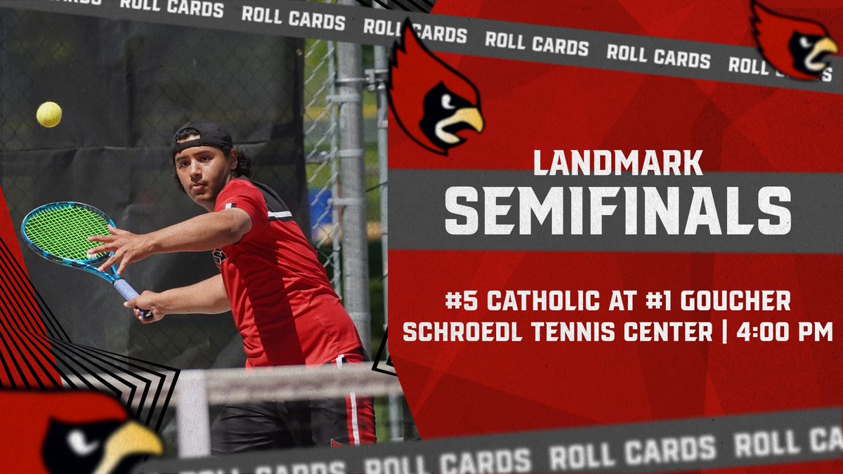 🎾PLAYOFFS!! @CatholicU_MTEN and @CatholicU_WTEN take on the undefeated Gophers in today's @LandmarkConf semifinal match. 🆚 Goucher 📍Towson, MD ⏰4 pm 📊 tinyurl.com/48ntcny4 📺 tinyurl.com/zxss4d6v #ThisIsCatholicU #d3ten