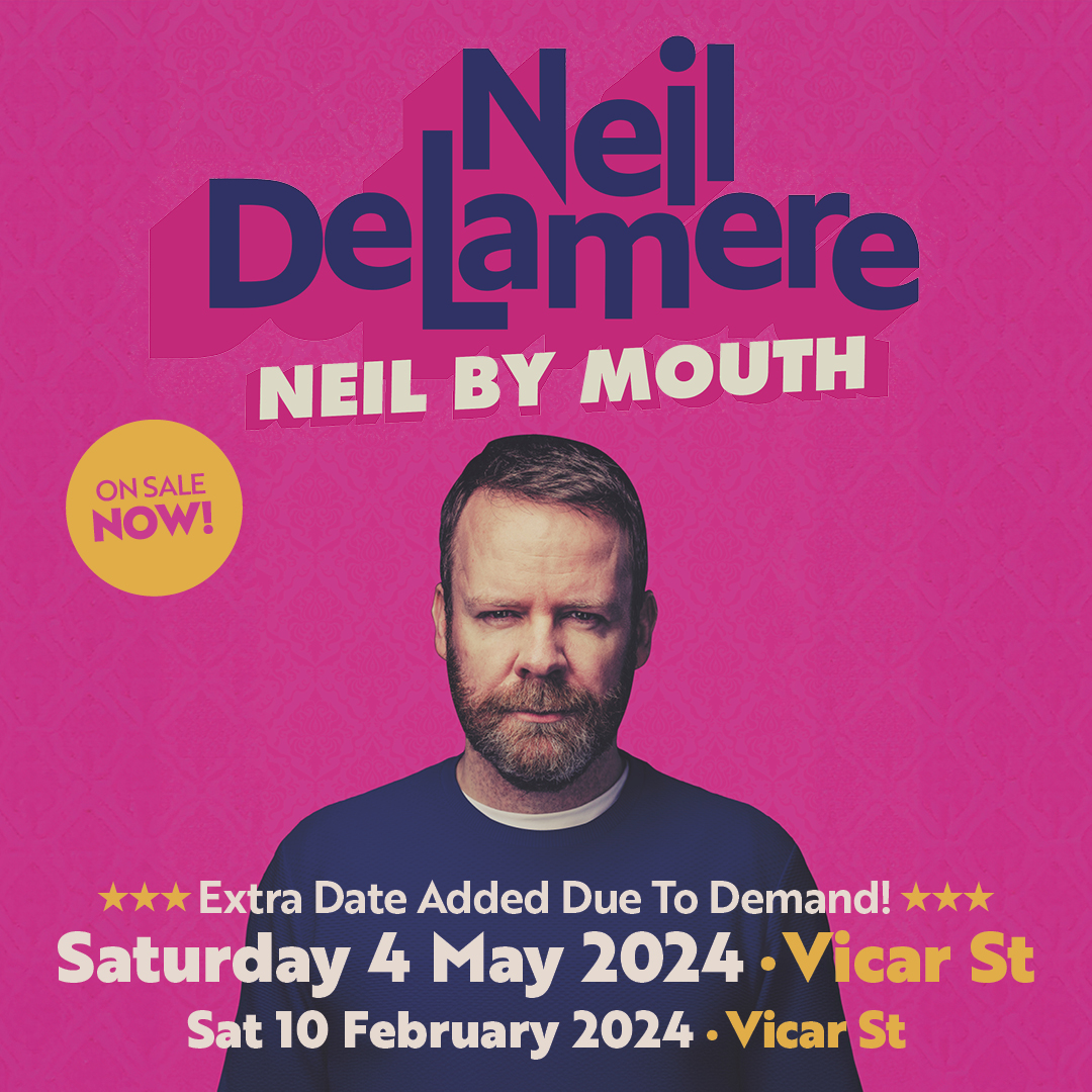 📣 𝗧𝗢𝗠𝗢𝗥𝗥𝗢𝗪 𝗡𝗜𝗚𝗛𝗧 📣 @neildelamer makes his return to @Vicar_Street with his a brand new show, Neil By Mouth! Catch the usual, hilarious tall tales, razor sharp observations and quick-witted improvisation 😅 🎫 Limited tickets ~ bit.ly/44oigZR