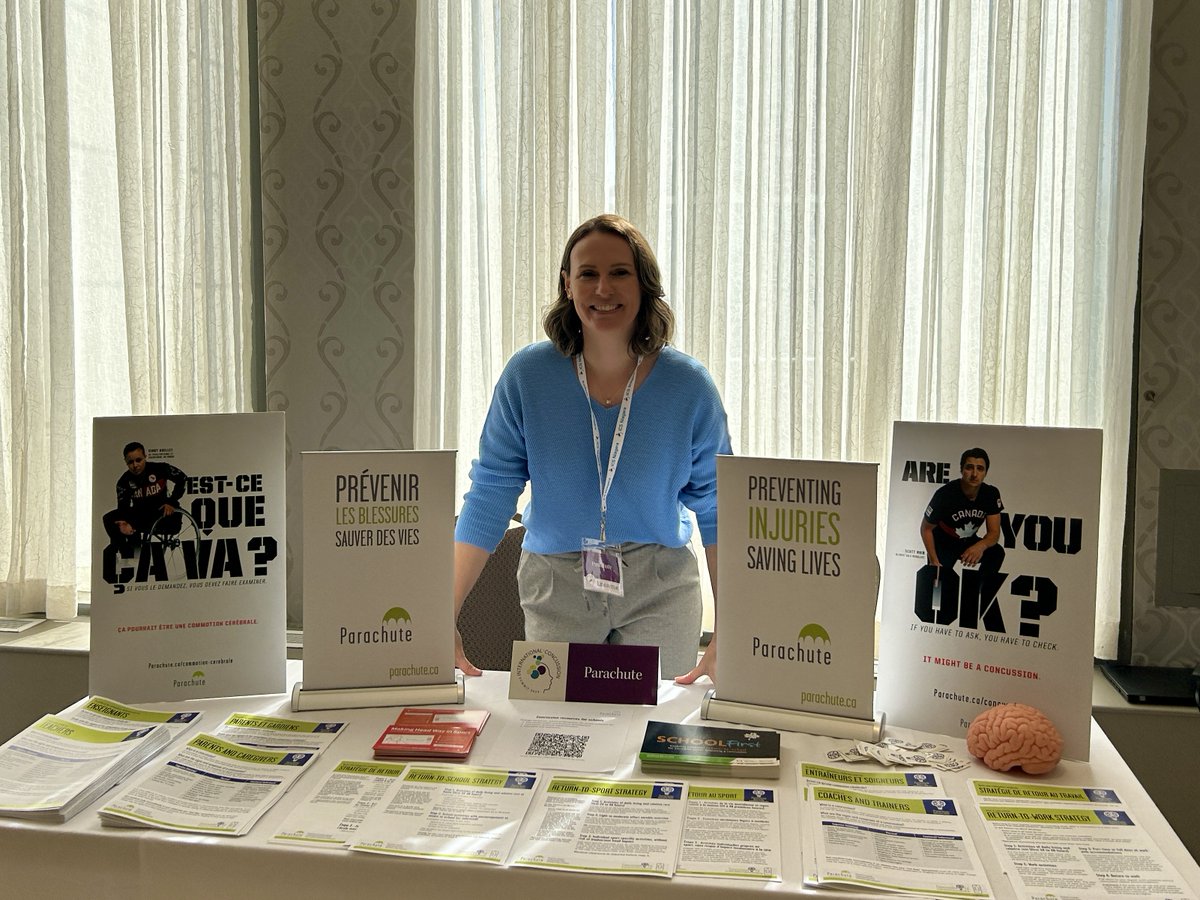 parachutecanada's tweet image. Parachute&apos;s Director, Knowledge Translation, @stephcowle is at @icsniagara Niagara Concussion Summit today. Stop by our booth to learn more about #ConcussionEd 🧠  #CheckForConcussion