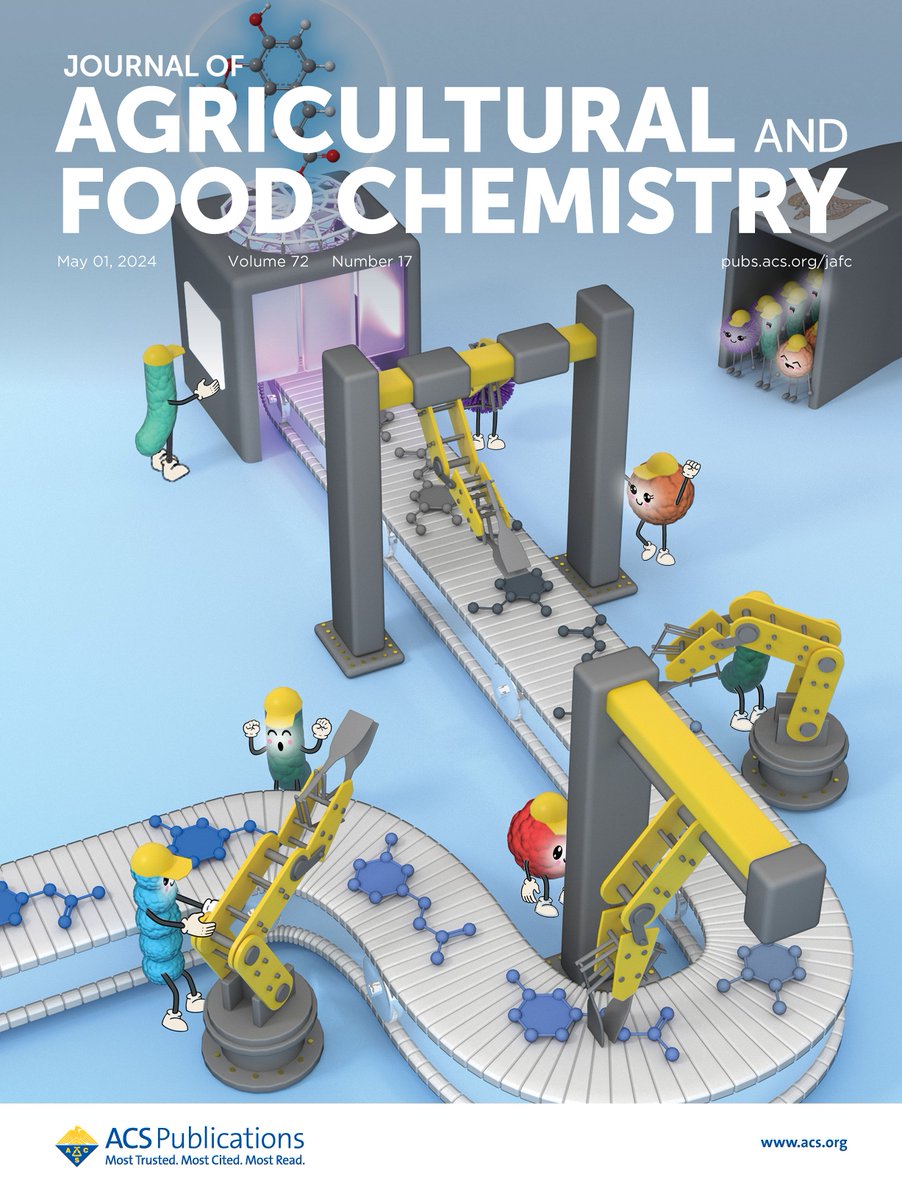 The cascade microbial #metabolism of ferulic acid in vitro fermented by the human fecal inoculum is shown in this #JAFC cover. Check out the article at go.acs.org/9cn