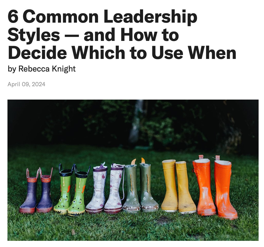 6 Common Leadership Styles — and How to Decide Which to Use When ow.ly/uVq950RpV9O #Leadership #Culture #EmployeeExperience