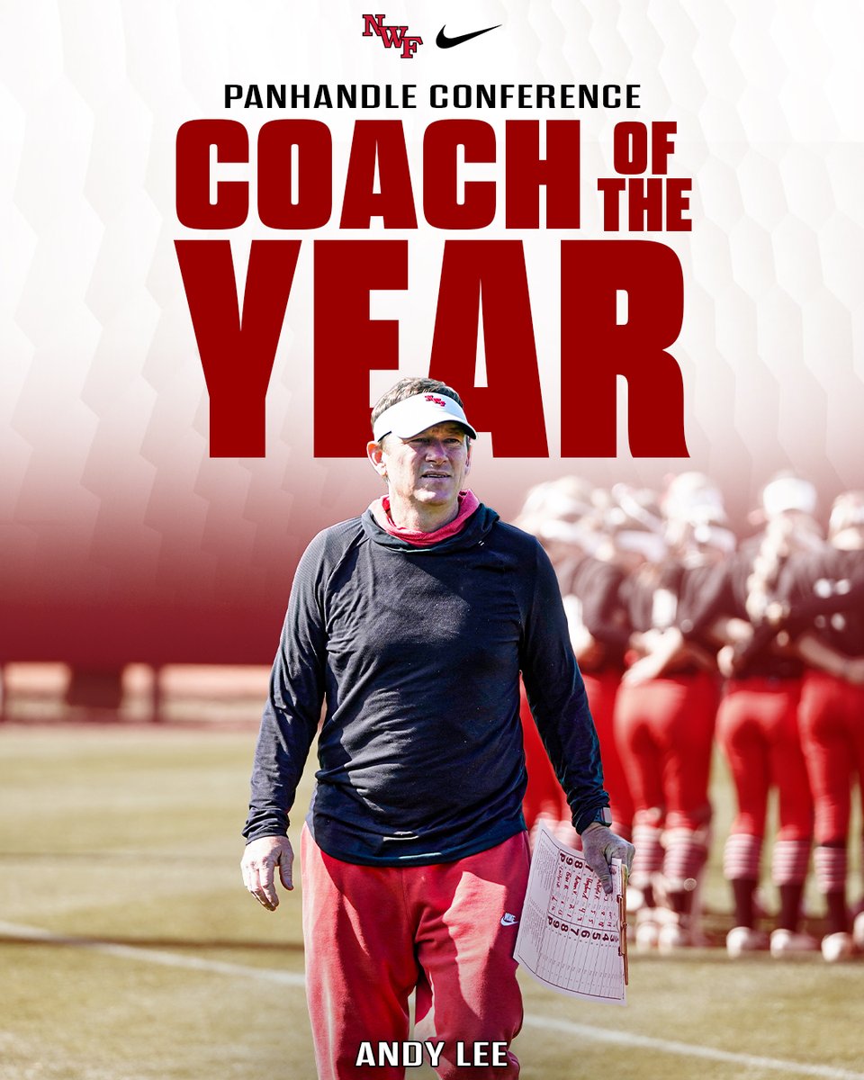 .<a href="/AndyLeeNWF/">Andy Lee</a> is the 2024 Panhandle Conference Coach of the Year‼️

#GoRaiders #SoundTheSiren