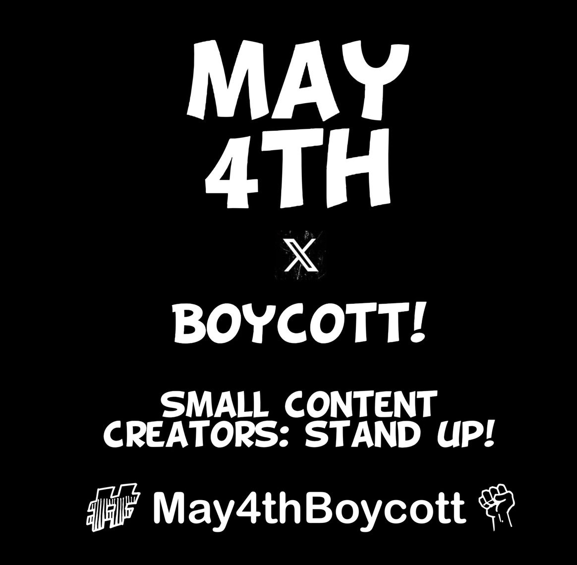 🚨REMINDER!🚨 Tomorrow May 4th, myself and many other accounts will boycotting Twitter/X for 24 hours due to the increase in shadow banning and censorship. #May4thBoycott Here’s your chance to let them know, that we know what they’re doing. Maybe it makes no difference.…