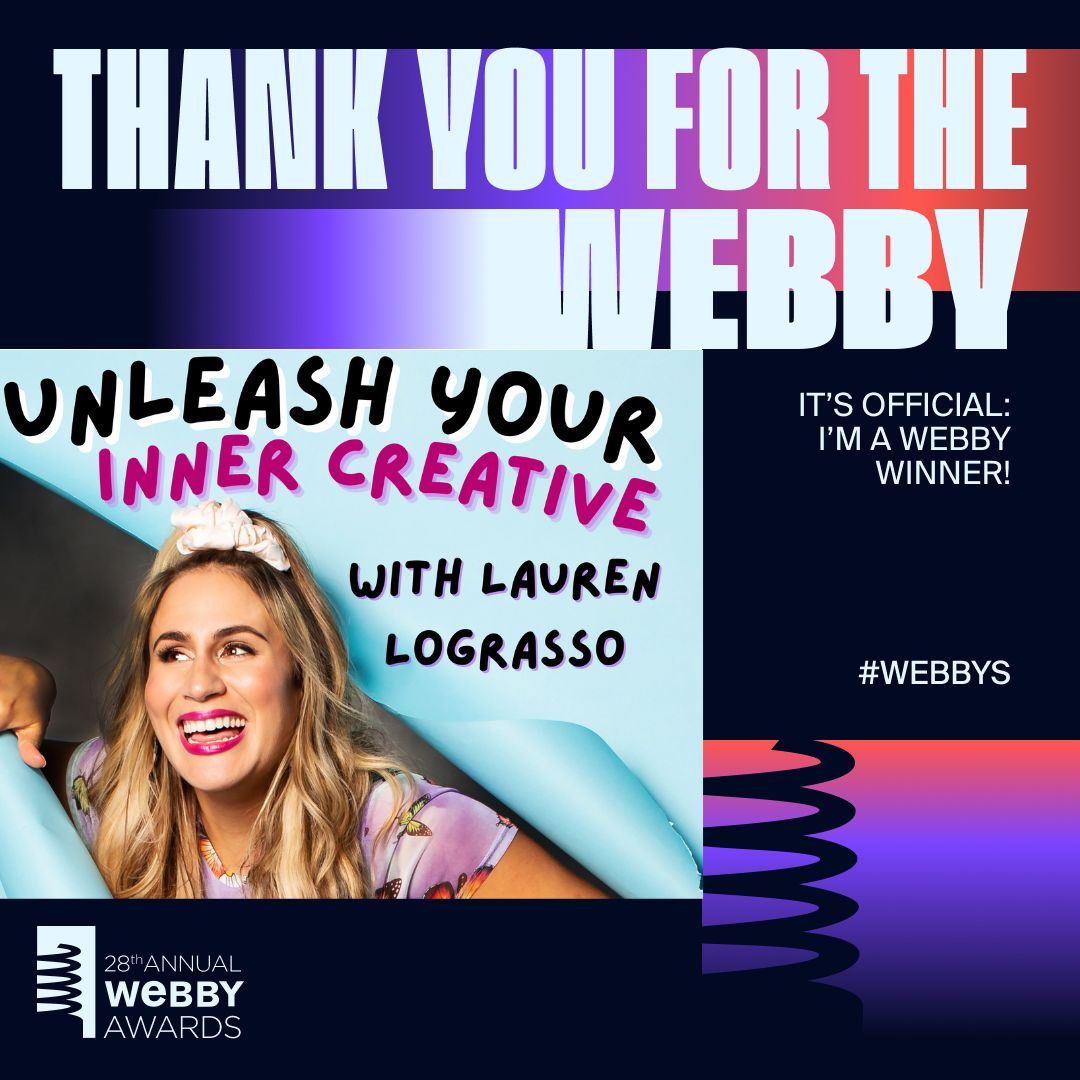 We WON! And I need your advice! All winners of
<a href="/TheWebbyAwards/">The Webby Awards</a> need to give a #5WordSpeech! Do you have any ideas? Share them! Right now I'm thinking: Unleash Creativity: Find Your Joy!  What do you think I should say for my 5 Word Speech for my #Podcast Unleash <a href="/UrInnerCreative/">Unleash Your Inner Creative with Lauren LoGrasso</a>?