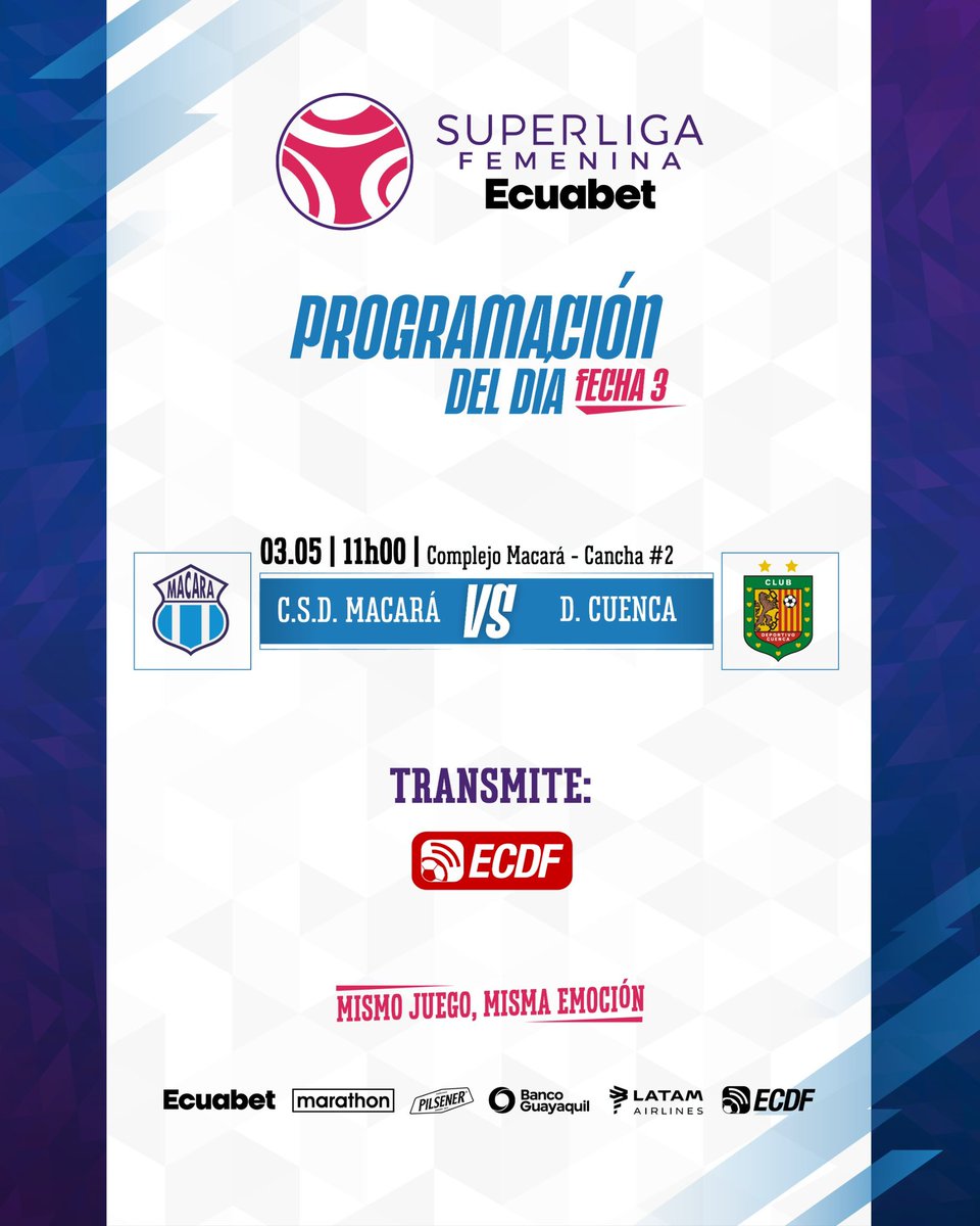 🤜🤛 @Macarafemenino 🆚 @CuencaFemenino 📲 Mira en vivo el primer partido del Grupo 1 por la Fecha 3️⃣ de la Superliga Femenina Ecuabet youtube.com/live/8JceXQuDp…