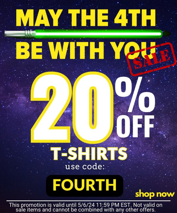 Celebrate May the 4th Be With You with Super Hero Stuff_ 20% off t-shirts until May 6th, 2024!

Link to offer: deal.town/super-hero-stu…

#dealsandsteals #dealsoftheweek #offer #shopandsave #starwars #yoda #starwarsfan #store #discounts #May2024