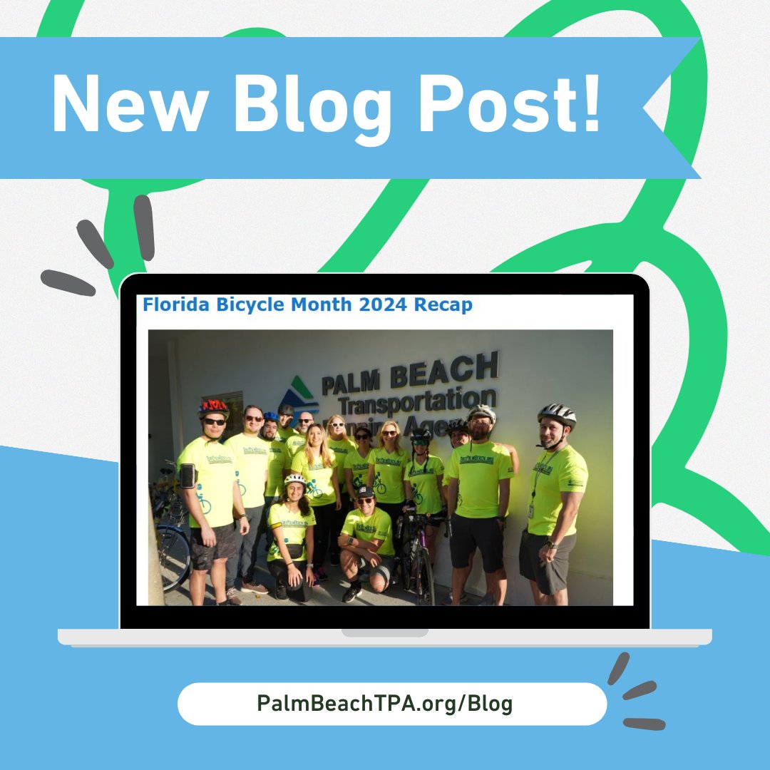 New blog post! The TPA and our partners throughout Palm Beach County celebrated a record Florida Bicycle Month in March 2024. Check out our recap at PalmBeachTPA.org/Blog. Comment how you celebrated Florida Bicycle Month, or how you plan to celebrate May - National Bike Month!