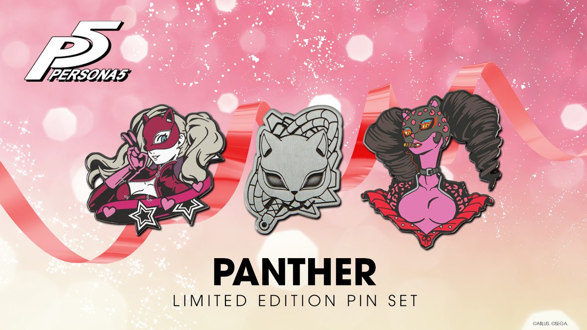 The limited edition Persona 5 pin set featuring the Phantom Thieves' Panther has been released via @EightySixed. Only 550 have been produced. eightysixed.com/g9d8ht