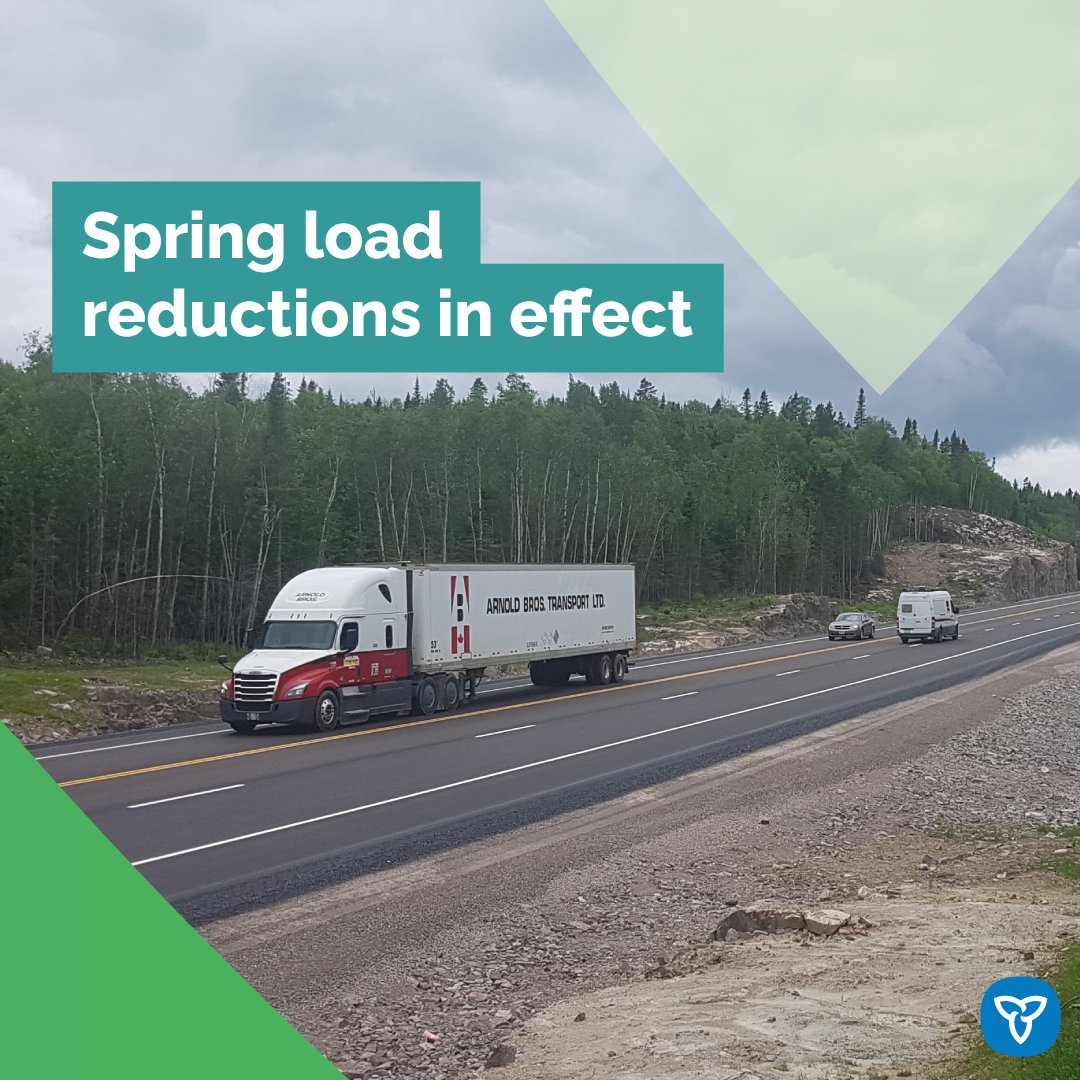 Attention truck drivers: load restrictions are now in effect. Follow reduced load limits where signs are posted. Learn more about seasonal loads and find them on the @511Ontario interactive map: 511on.ca/list/seasonall…