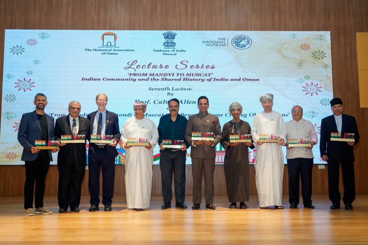 The Embassy of India in Muscat, #Oman brought down the curtains on its landmark eight-month 'Mandvi to Muscat' lecture series, concluding an insightful exploration of the #Indian diaspora's deep-rooted connections with Oman spanning centuries. The final lecture by renowned U.S.