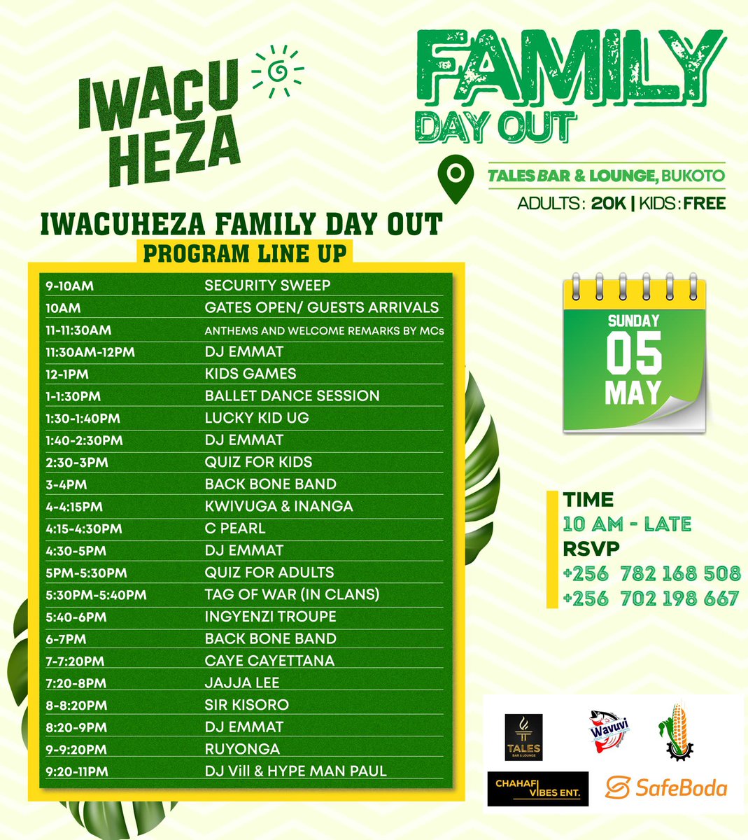 Our Program line-up this Sunday ✅

#FamilyDayOut 
#IwacuHeza 
#TweseTuribamwe